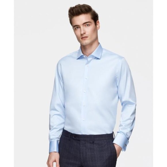DAMAT Blue Essential Comfort Dress Shirt - Picture 1 of 5